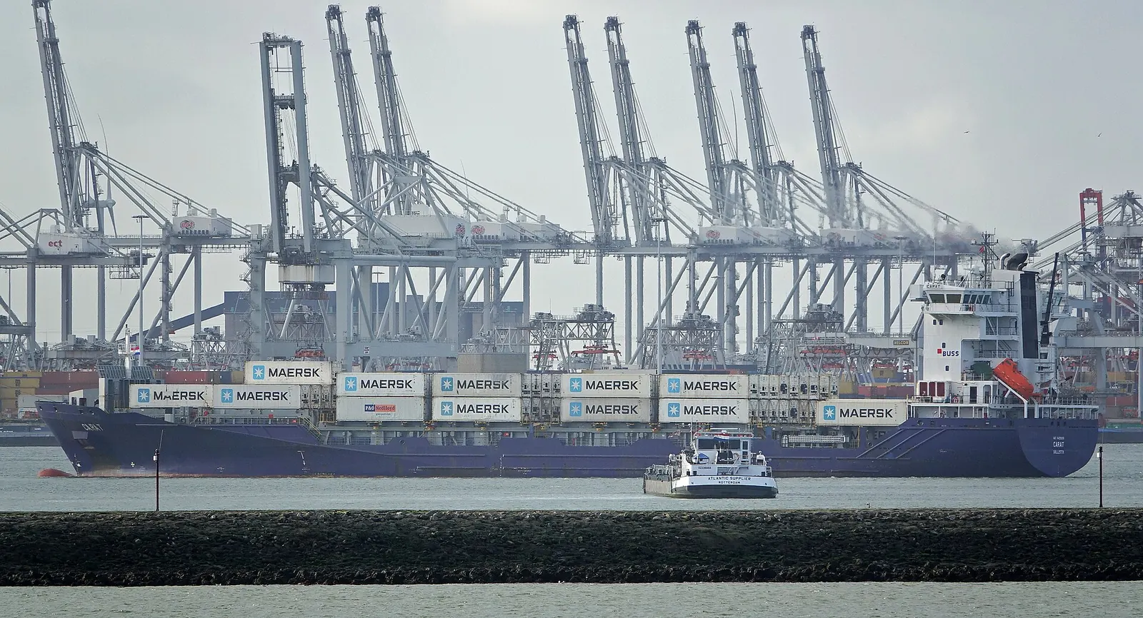 The LNG carrier GasLog Gibraltar arriving at Hoek van Holland, the Netherlands