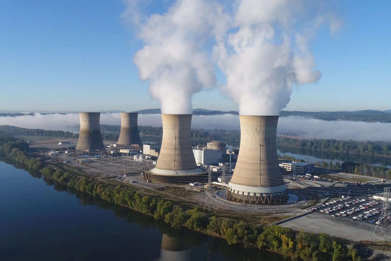 The cooling towers of Three Mile Island Unit 1, Pennsylvania