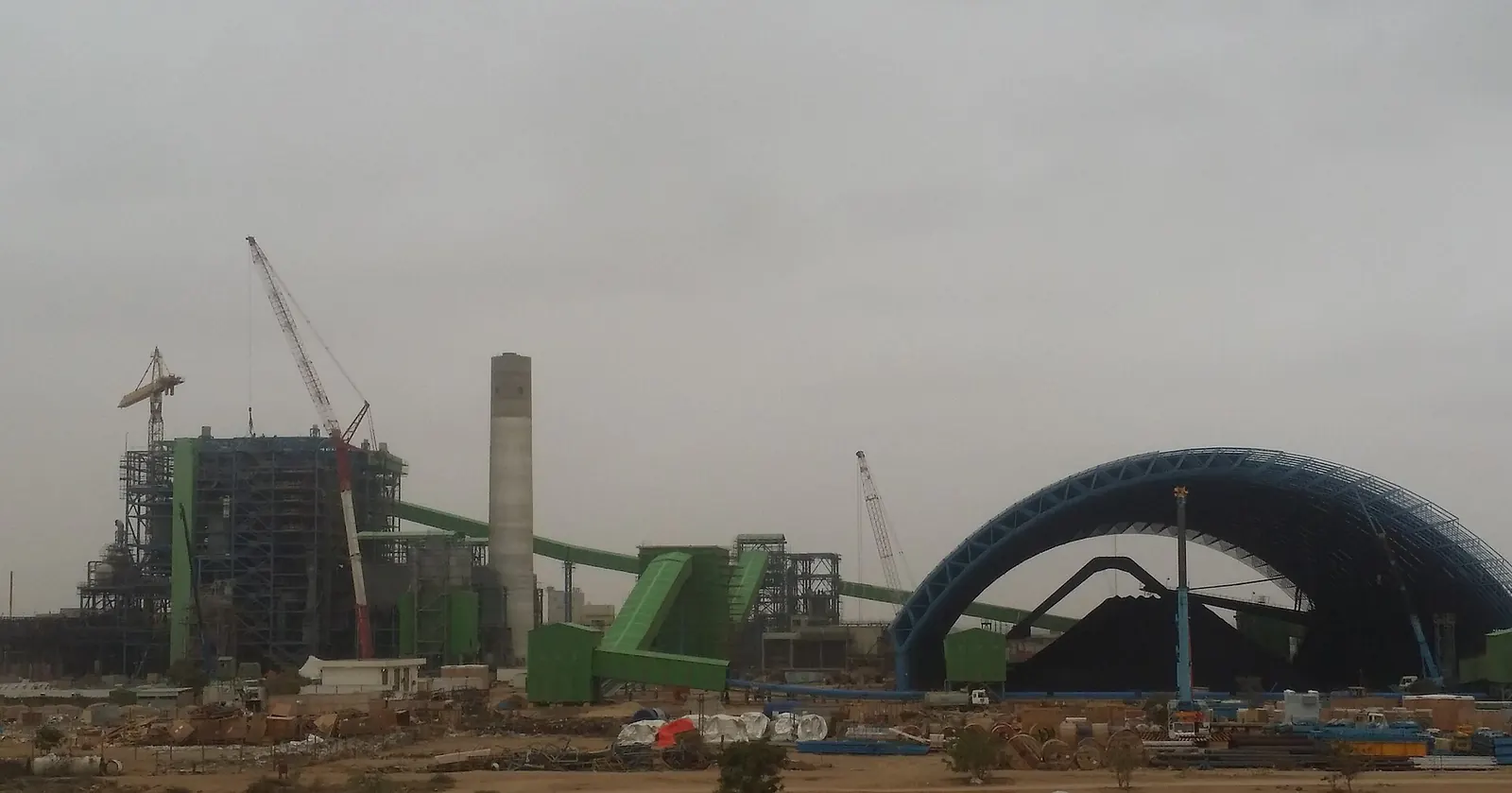 The Fauji Power coal power plant under construction, Sindh, Pakistan