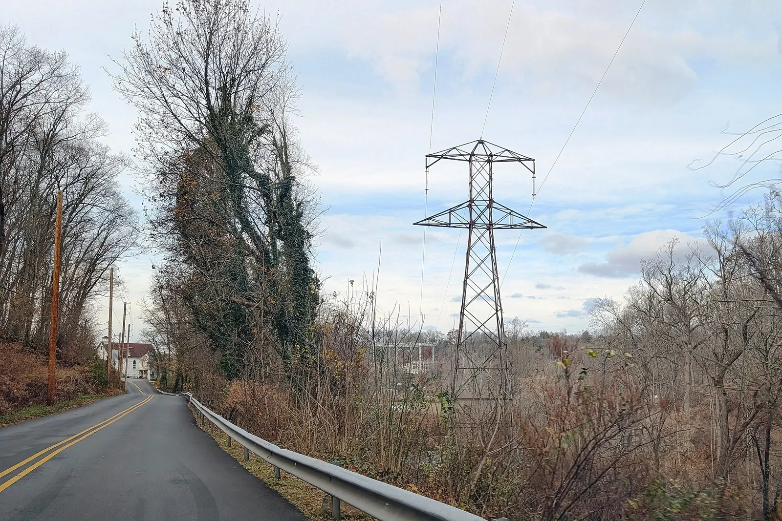 A transmission line near Rockdale, Pennsylvania