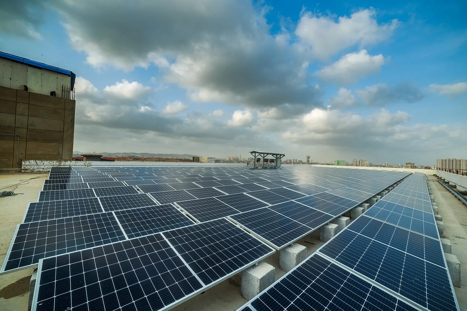 A rooftop solar installation at the Sindh Industrial and Trading Estate, Karachi