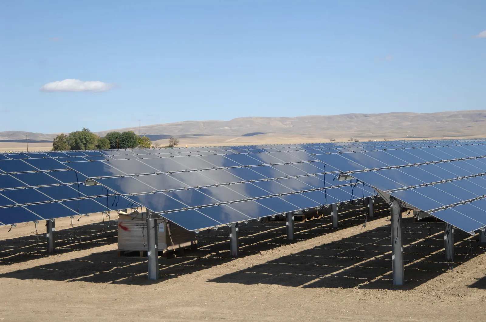 Solar panels at the Topaz Solar Farm in San Luis Obispo County, California